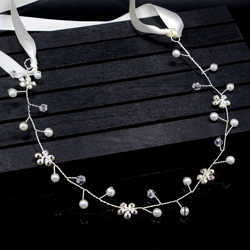 Băng đô cài tóc đính ngọc trai xinh xắn dịu dàng cho nữ