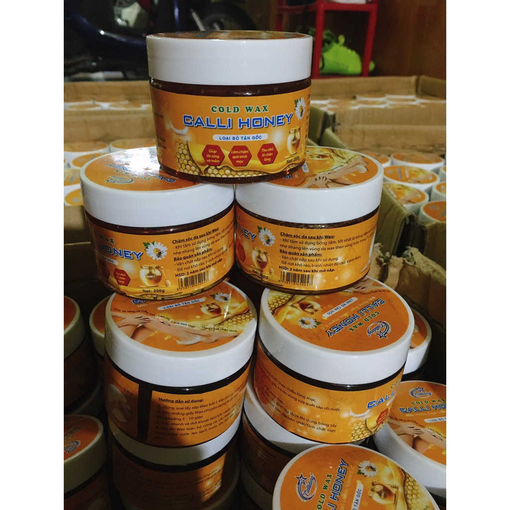 TẨY LÔNG TOÀN THÂN, triệt lông nách ria mép, chân, tay, vùng kín; Sáp wax Calli Honey 250g - WCH