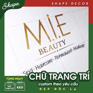 bộ chữ alu gold và mica đen dán tường