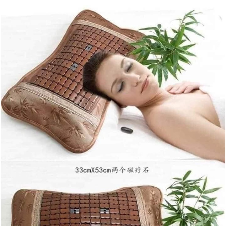 Gối trúc mây hạt bền đẹp, giảm mồ hôi khi nằm (40x25cm-TN)