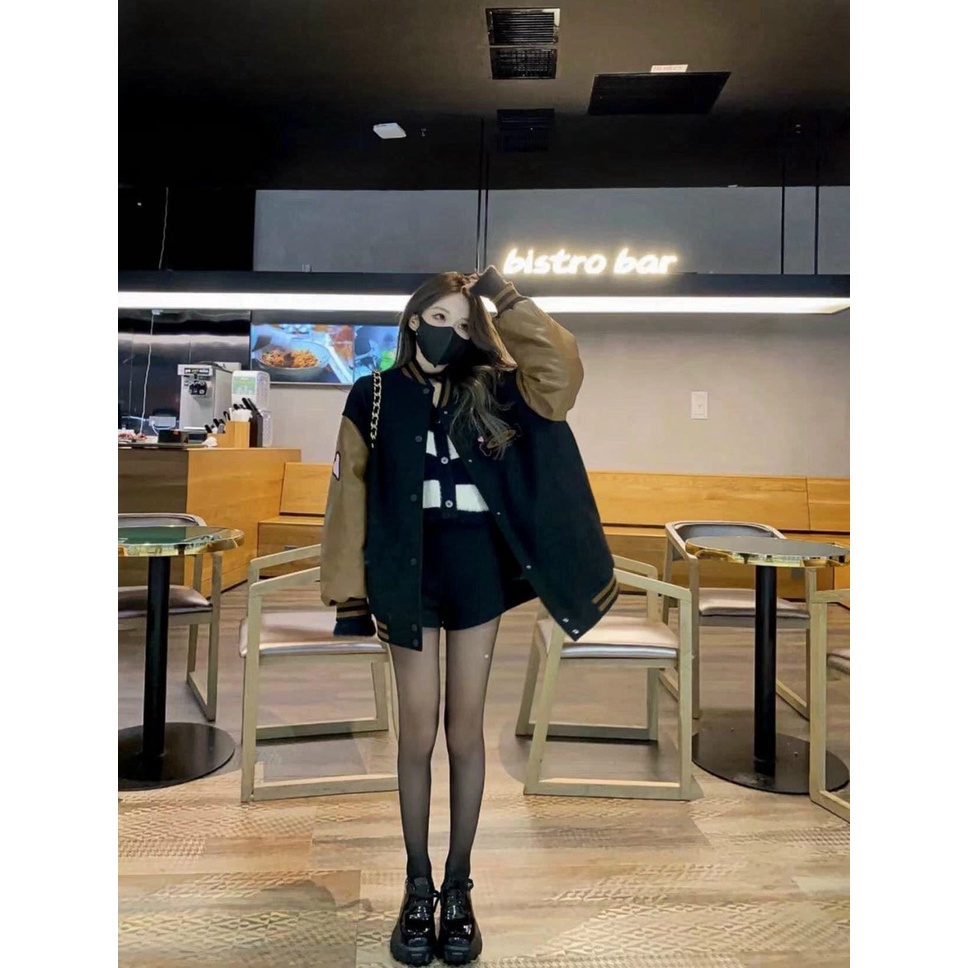 Áo nỉ dạ phối tay da siêu dày đẹp freesize dưới 68kg | BigBuy360 - bigbuy360.vn