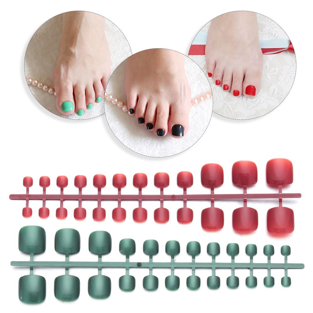 Móng Chân Giả Mềm Màu Trơn Phong Cách Pháp Thời Trang