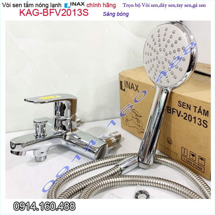 Sales 30% Vòi sen nóng lạnh LInax chính hãng KAG-BFV2013S, Sales giá tốt Vòi sen tắm Inax thân lớn nước mạnh sử dụng tốt