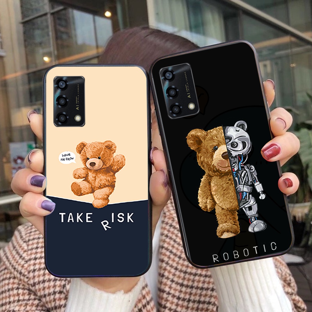 Ốp lưng Oppo A95 - Oppo A94 -Oppo A74 -Oppo a54  chú gấu lấy mật cực cute đáng yêu giá rẻ