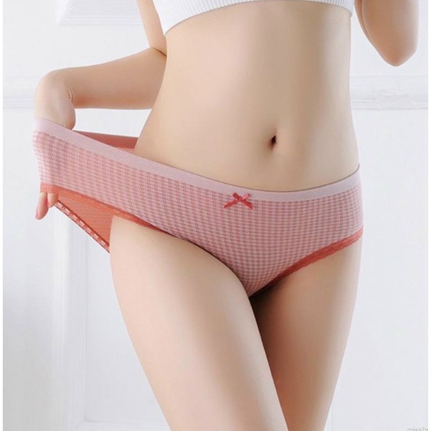 mẫu mới*Quần lót cotton kẻ nơ kháng khuẩn CHỐNG VIÊM