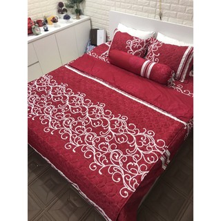 [RẺ VÔ ĐỊCH] Bộ Chăn Ga Gối Poly Chần Bông (Tặng kèm vỏ gối ôm)