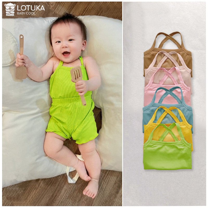 Quần áo trẻ em Lotuka bộ rời hai dây mẫu đồ bộ cho bé trai bé gái chất tăm lạnh siêu mát mùa hè cho bé yêu