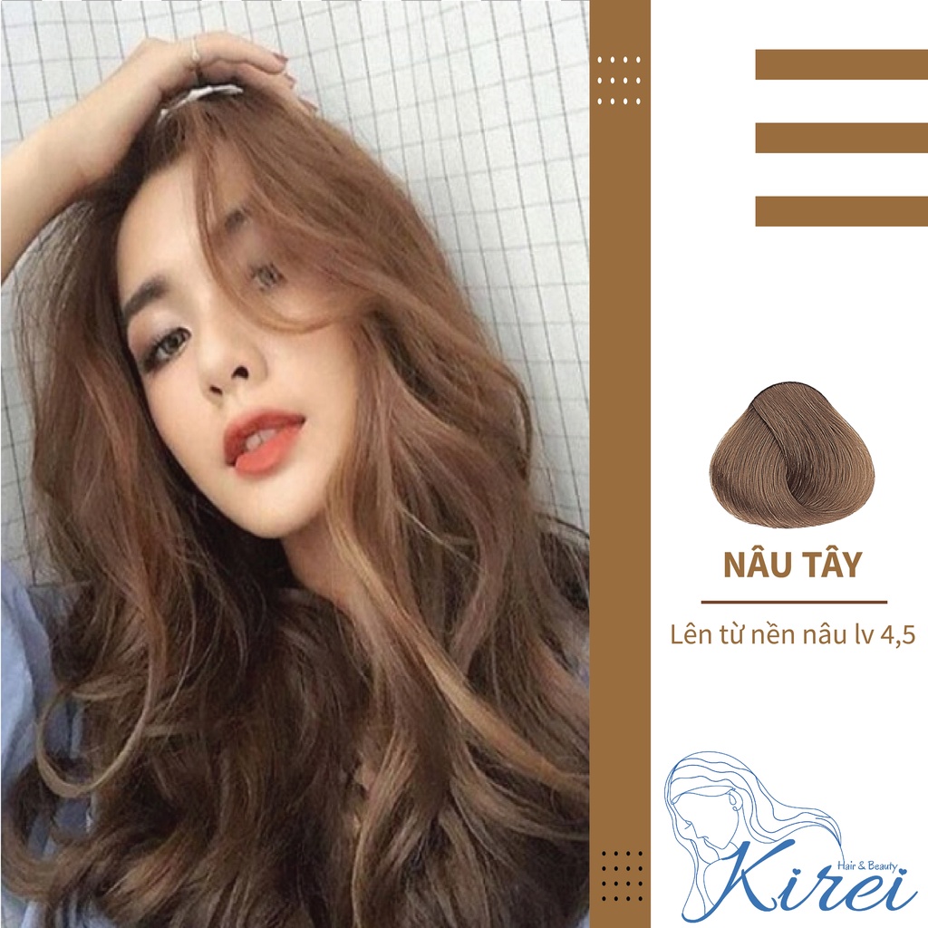 Thuốc nhuộm tóc màu NÂU TÂY không cần tẩy tóc Kirei Hair, KireiHair, KIREIHAIR