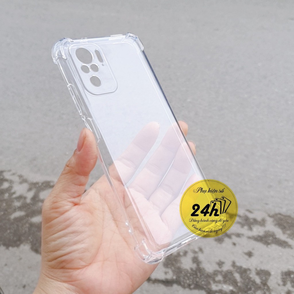 Kính Cường Lực Full Màn Xiaomi Redmi Note 10 / 10S / 10C Redmi Note 10 Pro + Ốp dẻo Trong Chống Sốc Có Gờ Bảo Vệ Camera