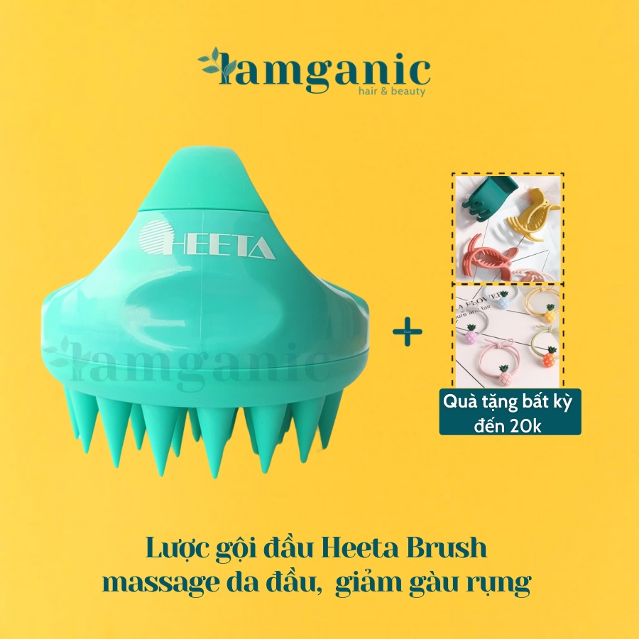 [BẢN MỚI US 2021] Lược gội đầu HEETA SHAMPOO BRUSH kích thích da đầu 2in1 giảm gàu, rụng hiệu quả
