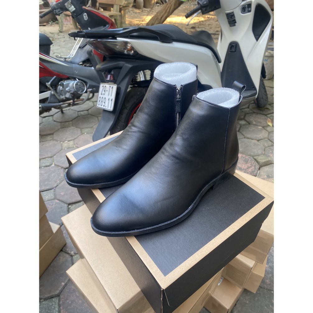 Giày Zip boots chất liệu da bò thời trang nam phong cách thanh lịch | BigBuy360 - bigbuy360.vn
