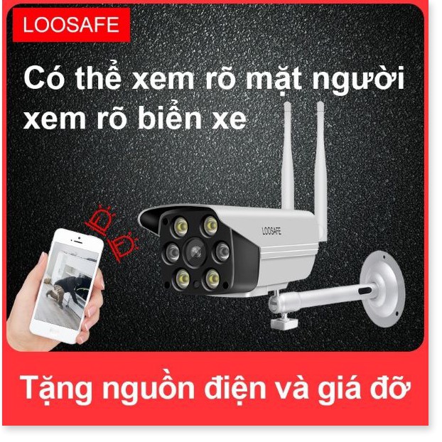 Camera WiFi không dây loosafe tặng thẻ nhớ 64gb và dây nguồn và giá đỡ