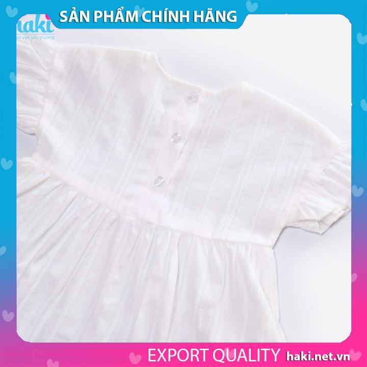 Váy bé gái liền vai tay quấn bèo-HK516, hàng xuất khẩu chính hãng HAKI