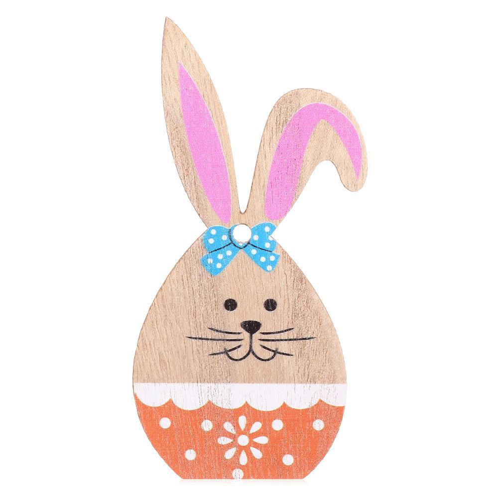 CONOPERY Phụ Kiện Treo Trang Trí Bằng Gỗ Tự Nhiên Hình Thỏ Phục Sinh