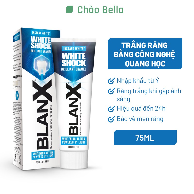 Kem Đánh Răng Trắng Răng Cao Cấp Nhập Khẩu Ý BlanX Instant White | Ngừa Sâu Răng, Chống Ê Buốt Và Hôi Miệng (75ml)