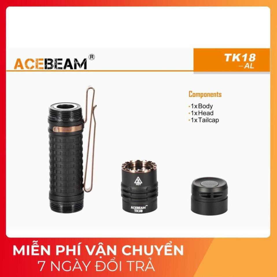 [HÀNG ĐẶC CHỦNG] Đèn pin và đèn sạc ACEBEAM TK18 - Độ sáng 3000 lumen xa 156m sử dụng pin18650 (không kèm pin)