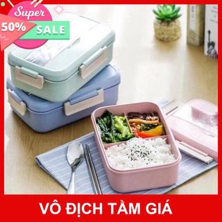 HỘP CƠM LÚA MẠCH 3 NGĂN KÈM ĐŨA THÌA