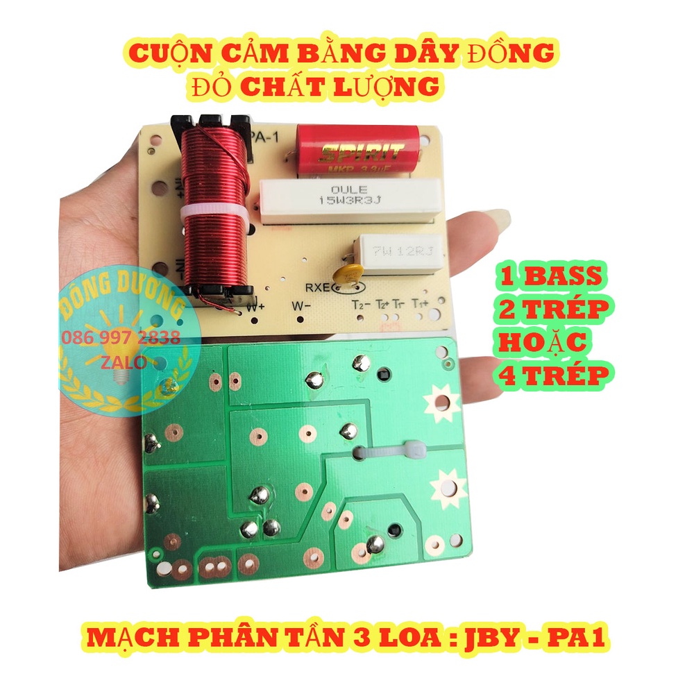 MẠCH PHÂN TẦN 3 LOA JBY PA1 - 1 BASS 2 HOẶC 4 TRÉP - PHÂN TẦN LOA NẰM