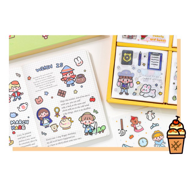 1 Tấm Sticker Mini Lạc Vào Thế Giới Cổ Tích Trang Trí Sổ Bullet Journal theboiofficial