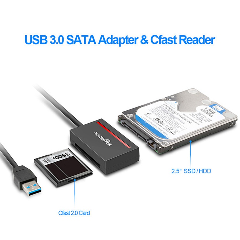 Đầu Đọc Thẻ Nhớ Chuyển Đổi USB 3.0 Sang SATA CFast 2.0 Và 2.5 inch HDD 2.5 inch