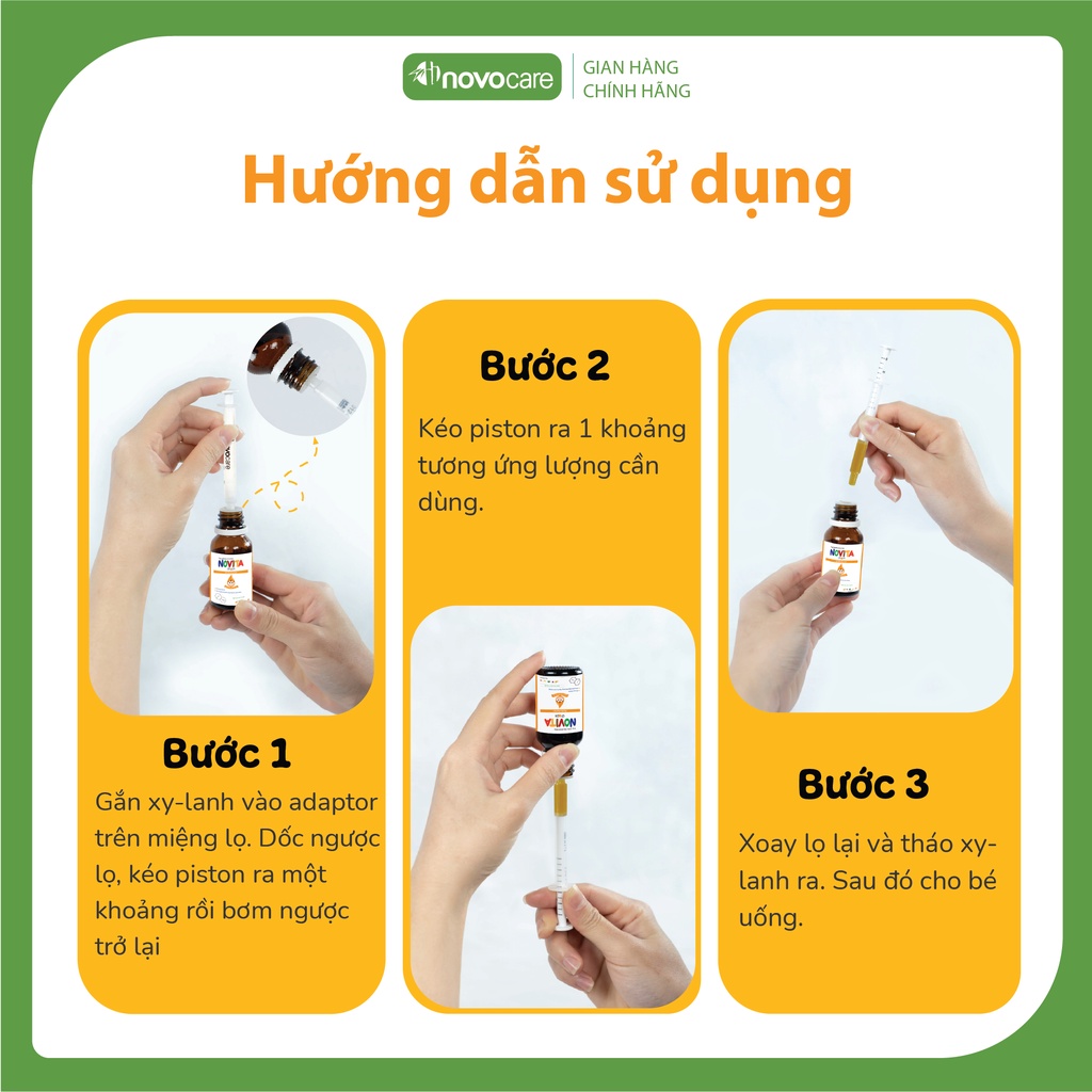 Vitamin Thiết Yếu Novita Cho Bé Kích Thích Ăn Ngon, Hỗ Trợ Tăng Cường Hấp Thu Dinh Dưỡng 20-30ML