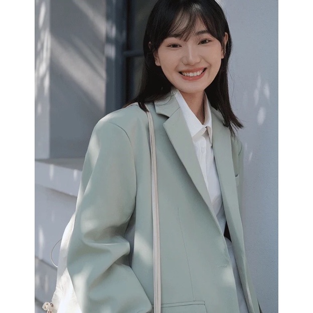 ÁO BLAZER CHO NỮ MÀU XANH PASTEL SANG TRỌNG THANH LỊCH