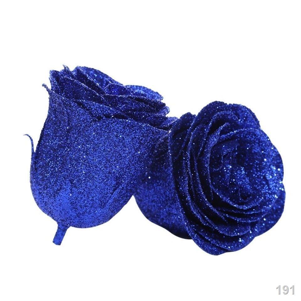 YMàu xanh phù thủy mô phỏng hoa hồng đầu pha lê vải bất tử bột vàng giả cửa hàng bó vật liệu thủ công