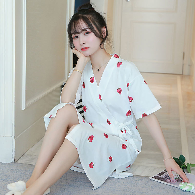 Áo Choàng Ngủ Kimono Dáng Dài Thời Trang Mùa Hè Cho Nữ