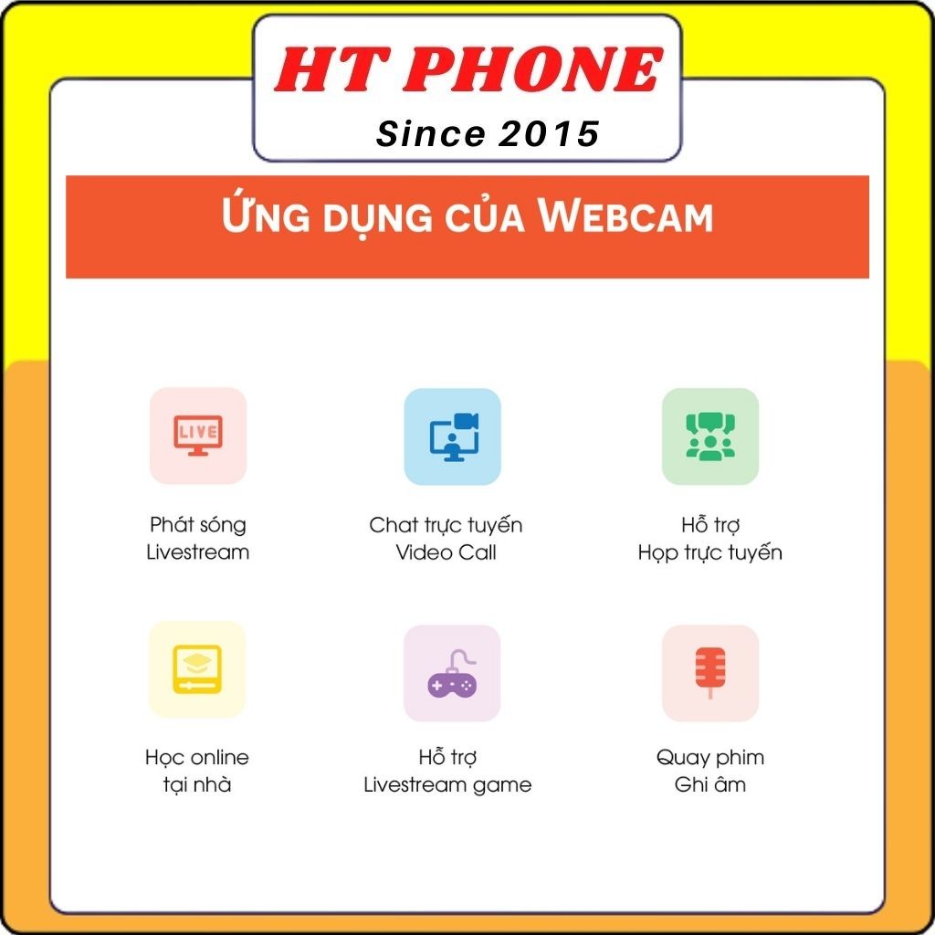 Webcam Máy Tính, Webcam mini Full HD 1080P Có Mic-USB kẹp màn hình, Học Online Qua ZOOM - HT PHONE