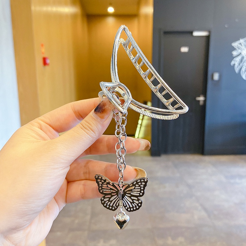 Kẹp Tóc Kim Loại Phối Mặt Hình Bướm Phong Cách Hàn Quốc Cho Nữ