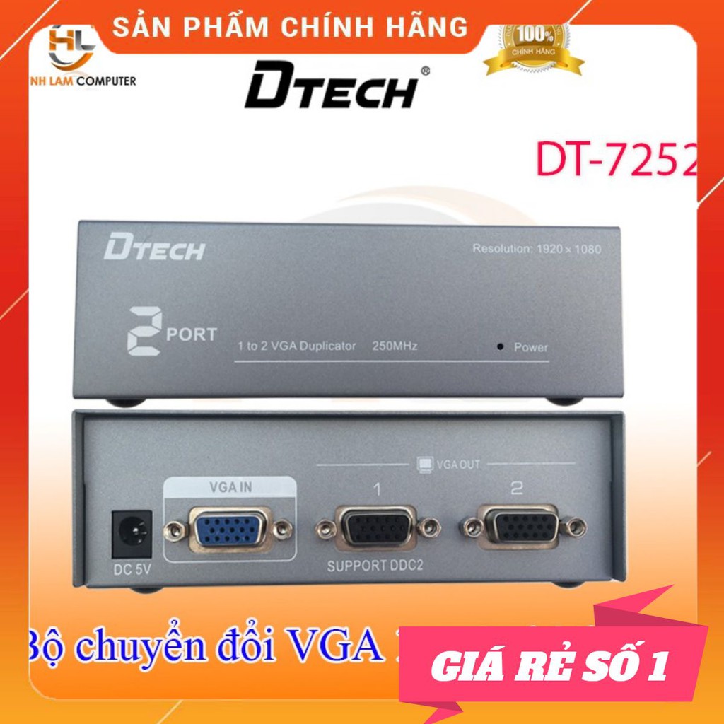 Bộ chia màn hình VGA 1 ra 2 DTech DT7252