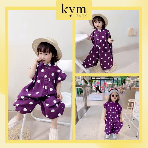 [FORM ĐẶC BIỆT XEM KỸ BẢNG SIZE] Jumpsuit Chấm bi cho bé J531