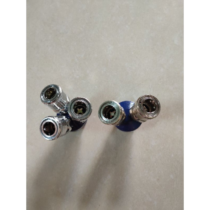 Đầu nối chia hơi tròn 2 ngã dùng cho máy bơm khí nén