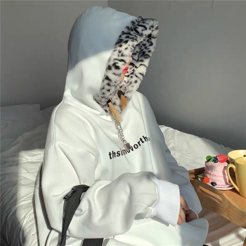 [HOT]( 2 ảnh thật ở cuối) Áo Hoodie mũ lông hoạ tiết Dabeo/ da báo