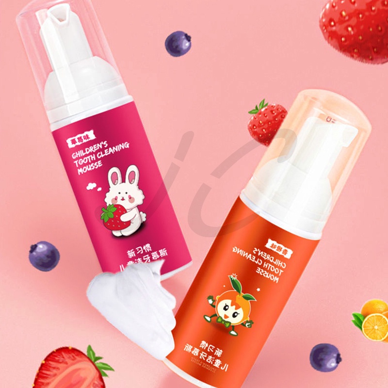 [Hàng mới về] Kem đánh răng dạng bọt không chứa chất độc hại an toàn tiện dụng cho bé từ 2-12 tuổi