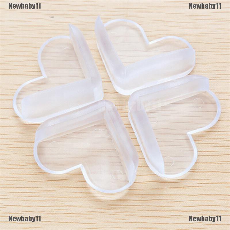 Set 4 Miếng Bọc Cạnh Bàn Bằng Silicon Hình Trái Tim Bảo Vệ An Toàn Cho Bé