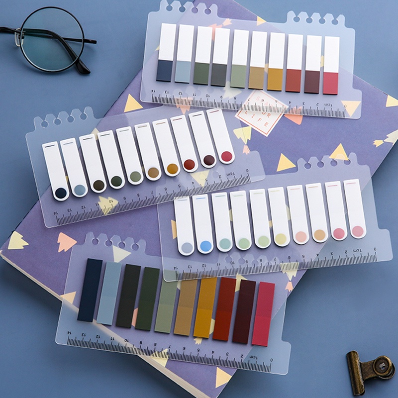 200 Tờ Giấy Ghi Chú Phân Loại Sức Chứa Lớn Morandi Kèm Thước Đo