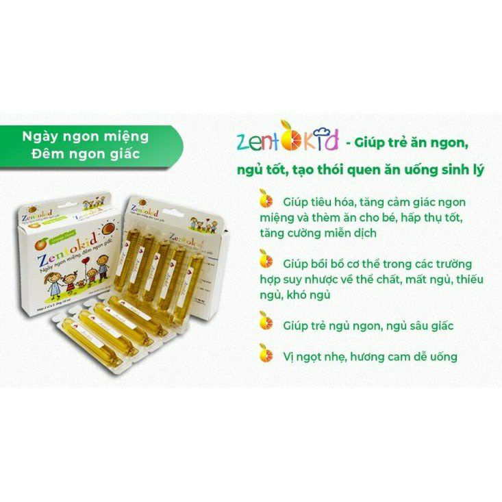 Siro Ăn Ngon Zentokid Cpc1hn Bé Ăn Ngon Miệng, Ngủ Ngon Giấc, Tiêu Hóa Tốt - (Hộp 10 Ống)
