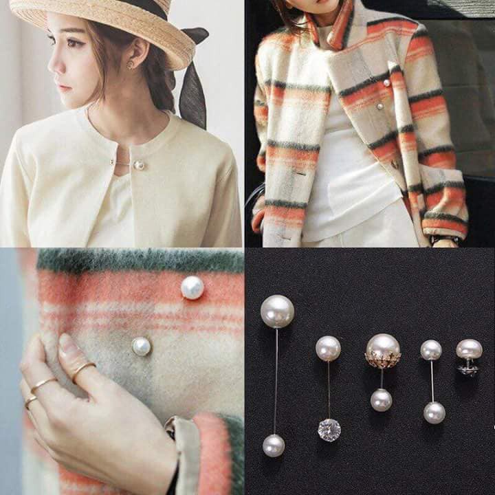 Set 7 Cài Áo Nữ Đính Đá, Ghim Cài Áo Quần Đính Ngọc Thời Trang