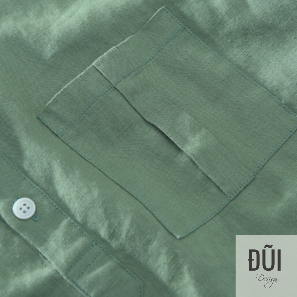 Áo đũi nam chui đầu tay cộc có túi xanh ngọc M12