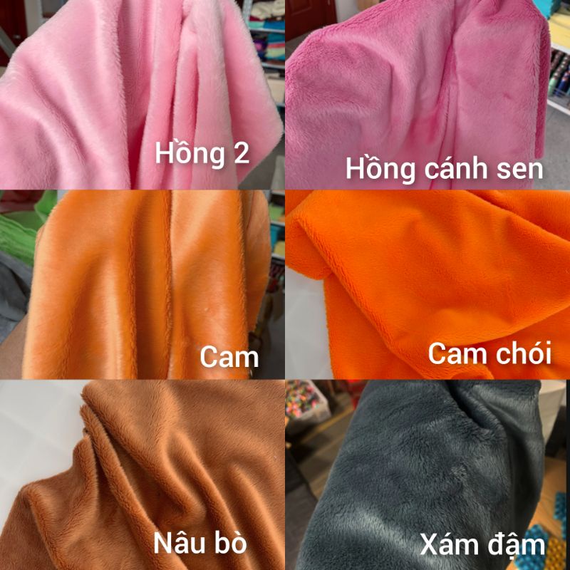 Vải tóc doll, vải lông nhung 3-5mm TRẮNG, ĐEN và các màu như hình, mềm mịn may tóc doll