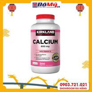 Viên uống bổ sung Canxi Kirkland Calcium 600mg D3. Hộp 500 viên ( Mỹ )