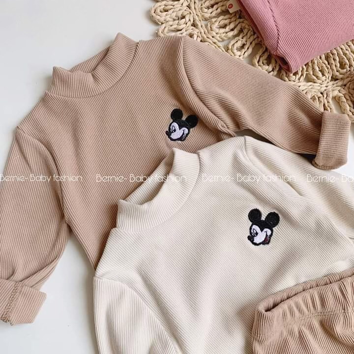 Bộ dài tay cho bé trai và bé gái chất nhung tăm cực dày dặn BN01
