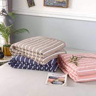 Chăn Muji kẻ sọc to xuất Nhật, chất liệu cao cấp siêu mềm mịn