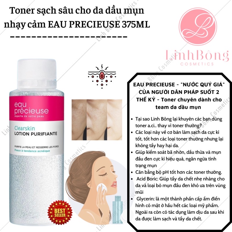 TONER CHO DA DẦU MỤN SIÊU THÍCH EAU PRECIEUSE 375ML