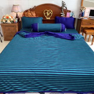 Bộ ga thun thái phối 1m6x2m