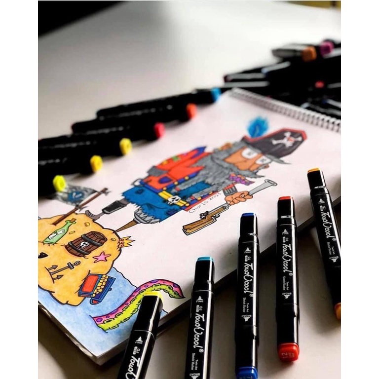 Bút marker Touch Cool 2 đầu- họa cụ tô màu chuyên nghiệp 30/60/80 màu