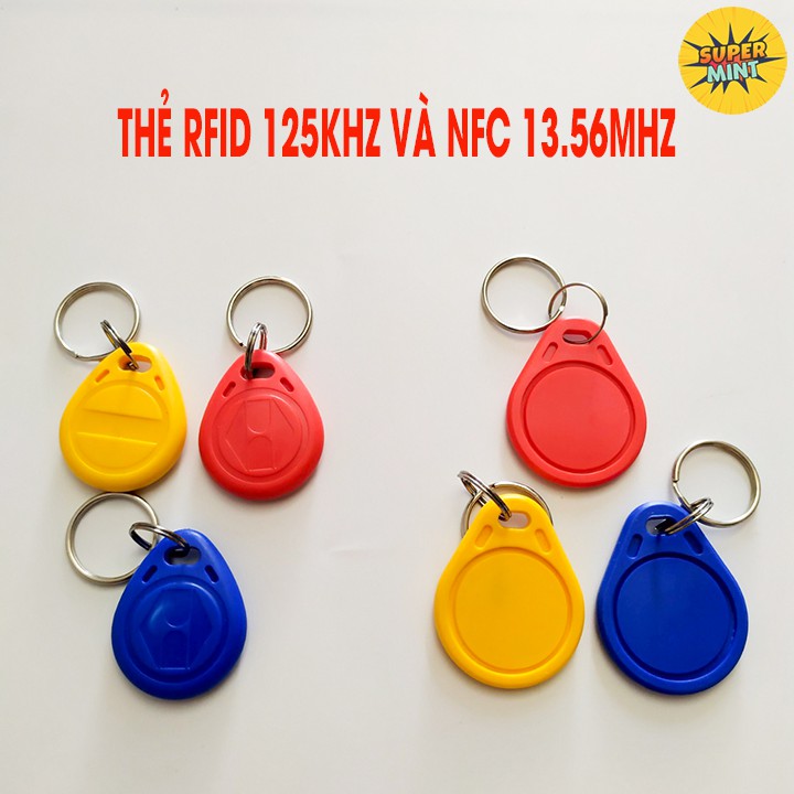Combo 10 chiếc thẻ từ móc khóa RFID 125kHz và NFC 13.56mHz có ID cố định, không copy được