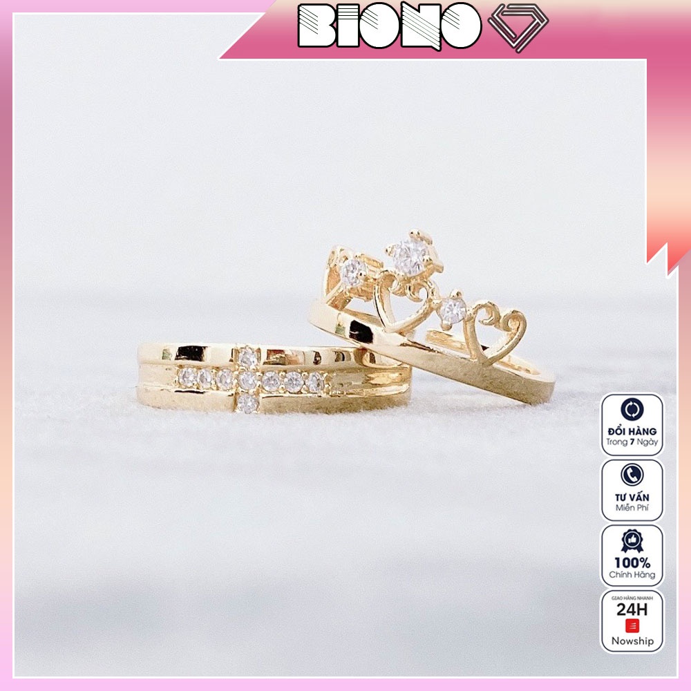 Nhẫn đôi nam nữ cao cấp NV01 thiết kế hở dễ dàng điều chỉnh kích cỡ tình yêu bạn thân mẫu mới