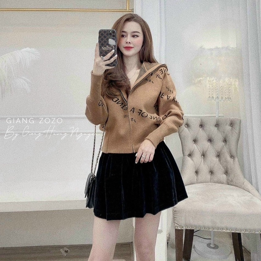 Chân váy xòe ngắn PANOSI sang chảnh chất liệu nhung cao cấp quảng châu - Mã CV478